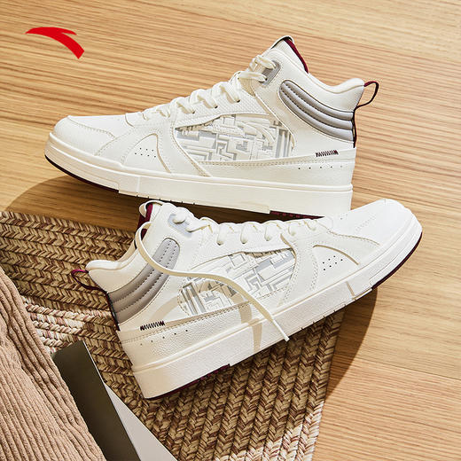 【39、40断码】安踏街顽SE丨高帮板鞋男鞋2023秋季新款厚底复古运动鞋112348058【库存有限，如无货将做退款，介意慎拍！】 商品图0