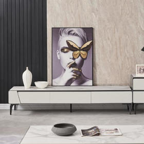 富牌 地柜 1、MDF板柜体喷白哑光，2、碳素钢黑砂脚架，3、松木板实木抽，4、6MM宾利白岩板面[免费送装偏远地区除外]