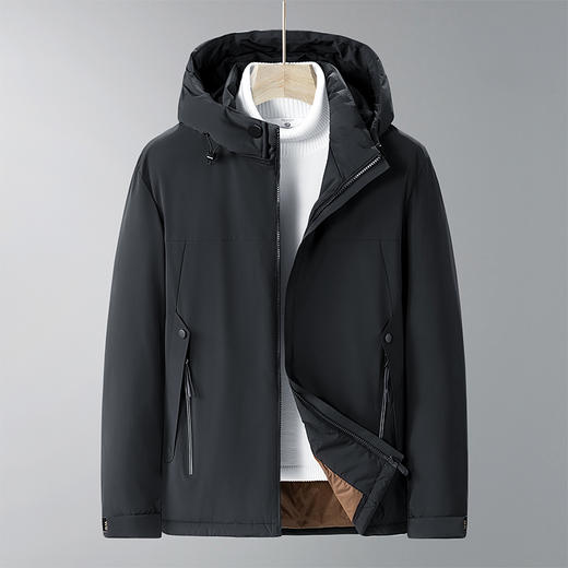 【新款DTH】大依优型大码连帽羽绒服保暖加厚加肥加大上衣男士冬季外套胖子 商品图1