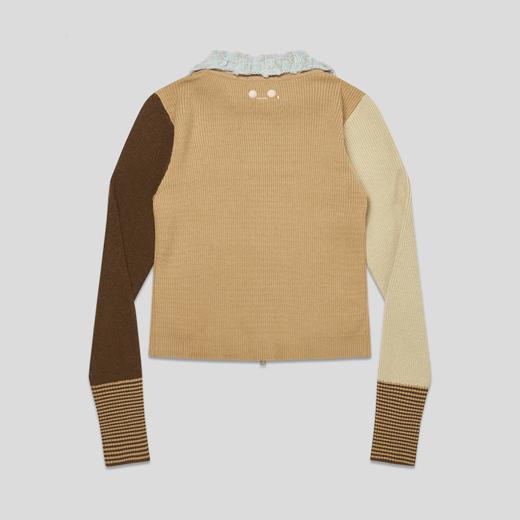 GOODBAI GOODEES刺绣logo拼色修身翻领针织开衫 商品图4