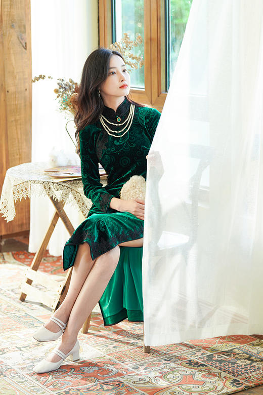 逸红颜明月优选#小高定系列『绿宝石』知否知否，应是绿肥红瘦！贵气古典美学穿搭！ 商品图14