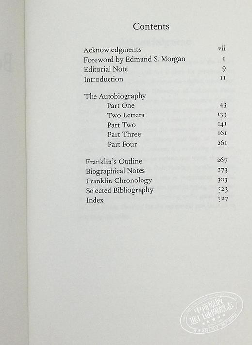 预售 【中商原版】本杰明 富兰克林的自传 根据原始手稿 附有注释 英文原版 The Autobiography of Benjamin Franklin 商品图4