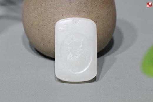 和田羊脂白玉【吉祥如意】吊坠 商品图3