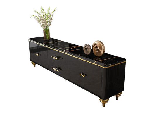 佐梵电视柜轻奢不锈钢框架腿+镇合金水晶拉手+实木抽屉+大理石20mm[免费送装，偏远地区除外] 商品图1