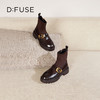 Dfuse迪芙斯冬新款牛皮减龄圆头厚底短靴弹力袜靴DF34116003 商品缩略图10