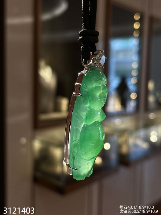 玻璃种木那艳绿佛公吊坠【3121403】具体价格微信咨询 商品图6