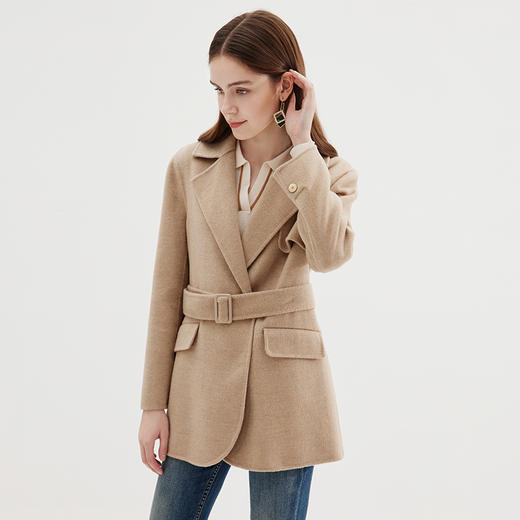 EITIE爱特爱冬季新款气质大气显瘦系带大衣外套女7214916 商品图2