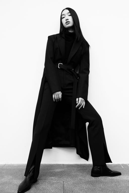 长款不规则西装风衣 商品图3