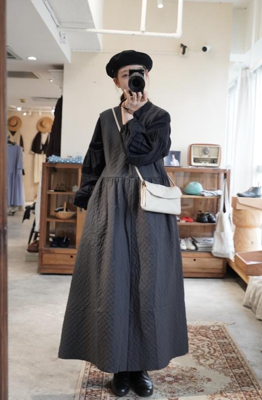 elsa esturgie 轻奢菱格纹无袖背心款连衣裙 商品图1