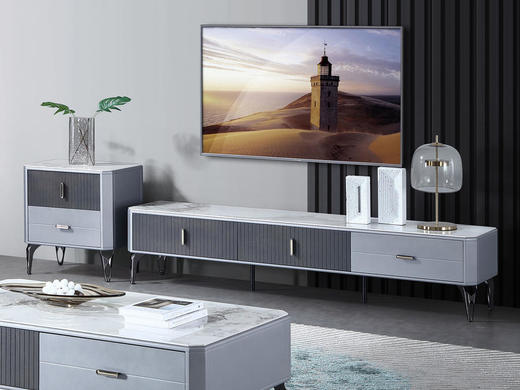 金简 现代简约 电视柜新西兰松木，环保E1板，碳素钢脚，香亲儿岩板[免费送装，偏远地区除外] 商品图1