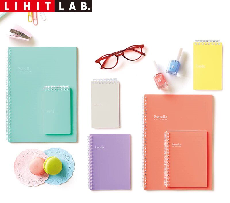 日本LIHIT LAB喜利PASTELLO30页活页线圈本纯色简约学生笔记本商务办公记事本A5/B5