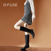 Dfuse迪芙斯冬季款优雅闪钻蝴蝶结细高跟及膝靴长靴DF34117058 商品缩略图0