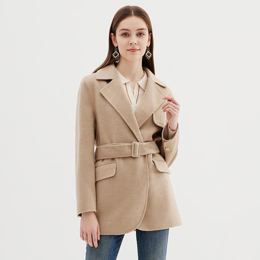 EITIE爱特爱冬季新款气质大气显瘦系带大衣外套女7214916 商品图3