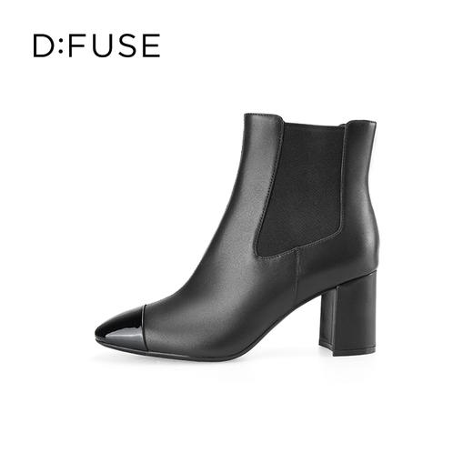 Dfuse迪芙斯冬季新款方头小香风切尔西靴粗跟短靴DF34116014 商品图5