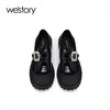 westory女鞋2023秋季新款时尚玛丽珍皮鞋增高厚底乐福鞋女W23CM73721 商品缩略图1