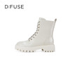 Dfuse迪芙斯冬季新款油皮厚底短靴闪钻系带马丁靴DF34116051 商品缩略图1