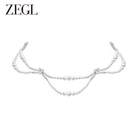 ZEGL设计师贝壳心事系列法式人造珍珠项链女轻奢小众高级感锁骨链