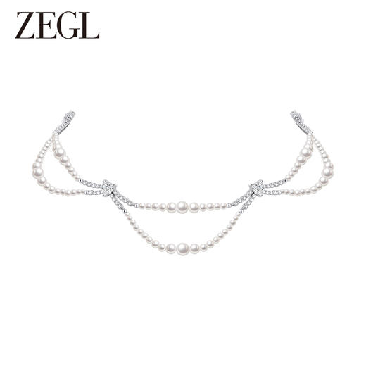 ZEGL设计师贝壳心事系列法式人造珍珠项链女轻奢小众高级感锁骨链 商品图0