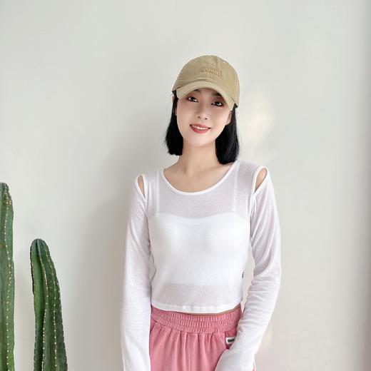 【热销单品】SPELLEDIT2023秋季新款肩膀开衩修身长袖T恤时尚女 商品图1