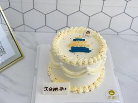 happy birthday&纯白裱花蛋糕
