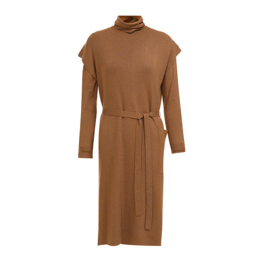 EITIE爱特爱冬季新款时尚高领纯色显瘦两件套针织连衣裙7201909 商品图6