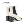 Dfuse迪芙斯冬季新款方头小香风切尔西靴粗跟短靴DF34116014 商品缩略图10