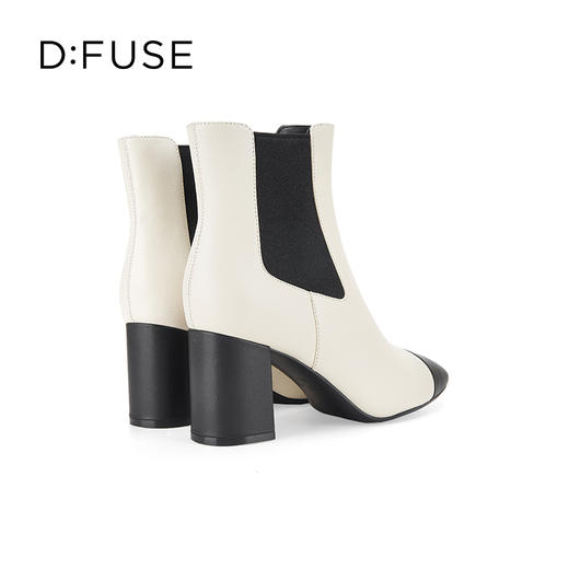 Dfuse迪芙斯冬季新款方头小香风切尔西靴粗跟短靴DF34116014 商品图10