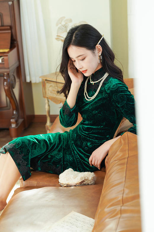 逸红颜明月优选#小高定系列『绿宝石』知否知否，应是绿肥红瘦！贵气古典美学穿搭！ 商品图6