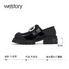 westory女鞋2023秋季新款时尚玛丽珍皮鞋增高厚底乐福鞋女W23CM73721 商品缩略图2