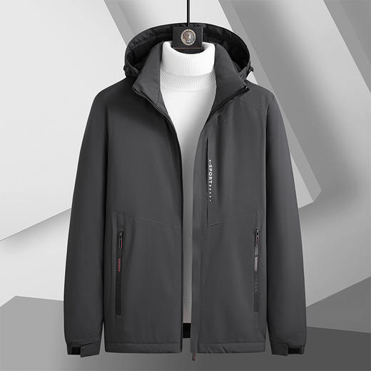 【新款DK】大依优型大码棉衣可脱卸帽男宽松加肥加大码上衣夹克胖子棉服男士厚外套 商品图1