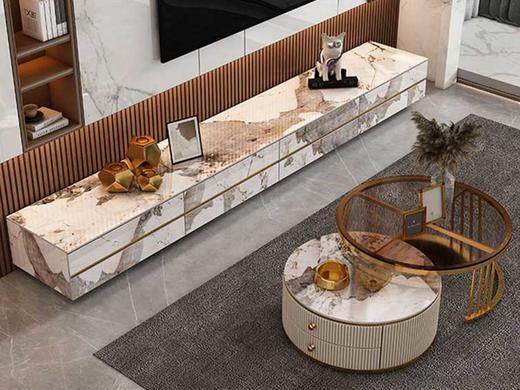 宜臣家具 现代简约 电视柜 岩板+多层实木+松木[免费送装，偏远地区除外] 商品图1