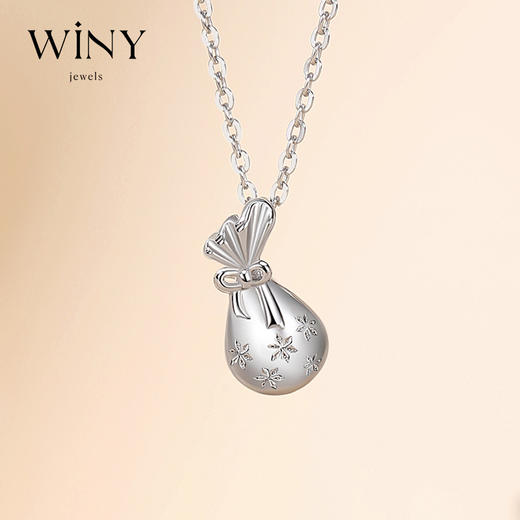 Winy925纯银幸运钱袋项链送女友闺蜜节日生日礼物 商品图0