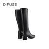 Dfuse迪芙斯冬季新款方头简约粗跟及膝靴瘦瘦长靴DF34117019 商品缩略图6