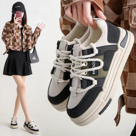 「两款配色！颜值派」2023厚底小白鞋学生韩版潮鞋女街拍运动休闲板鞋