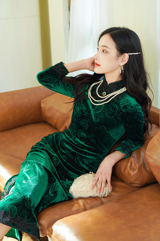 逸红颜明月优选#小高定系列『绿宝石』知否知否，应是绿肥红瘦！贵气古典美学穿搭！ 商品图4