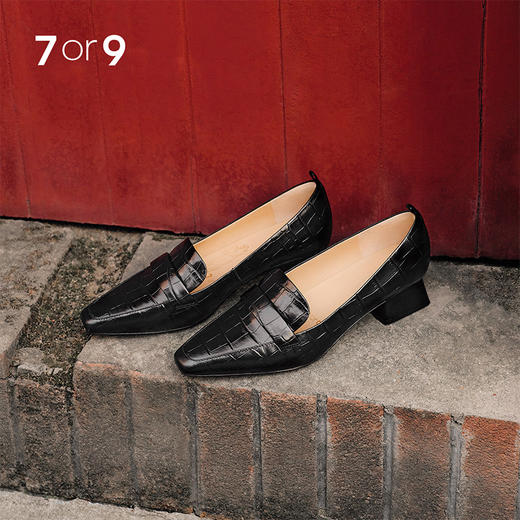 -7or9-空气棉高跟鞋黑麦华夫 商品图0