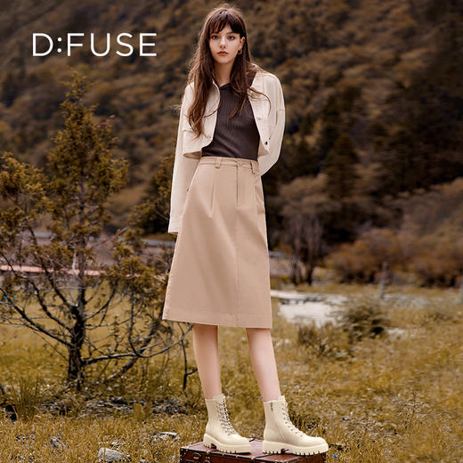 Dfuse迪芙斯冬季新款油皮厚底短靴闪钻系带马丁靴DF34116051 商品图7