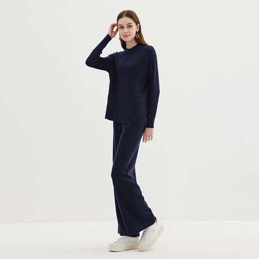 EITIE爱特爱冬季新款时尚气质半高领简约纯色针织衫上衣7201907 商品图9