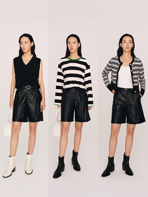 A字廓形 免洗pu小羊皮质感短裤FB467523O 商品图11