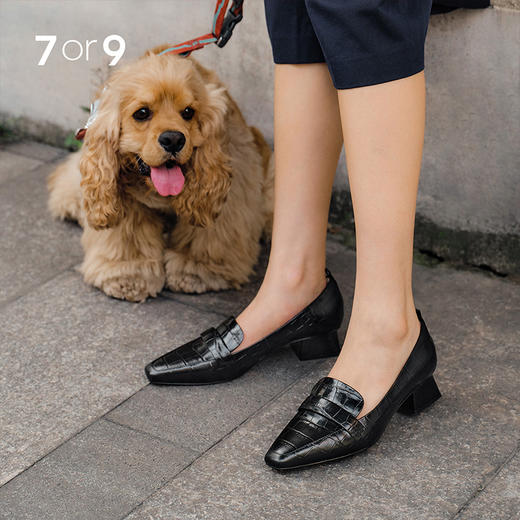 -7or9-空气棉高跟鞋黑麦华夫 商品图1