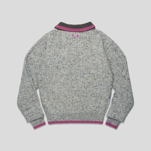 GOODBAI GOODEES刺绣logo撞色宽松polo领毛衣 商品图4