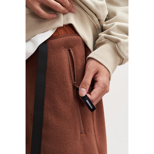 吃茶去chichaqu山系抓绒卡扣摇粒绒长裤 商品图5