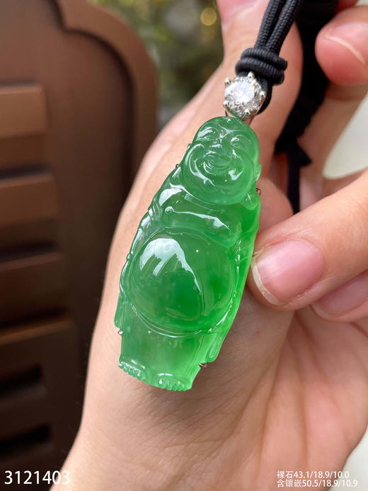 玻璃种木那艳绿佛公吊坠【3121403】具体价格微信咨询 商品图5