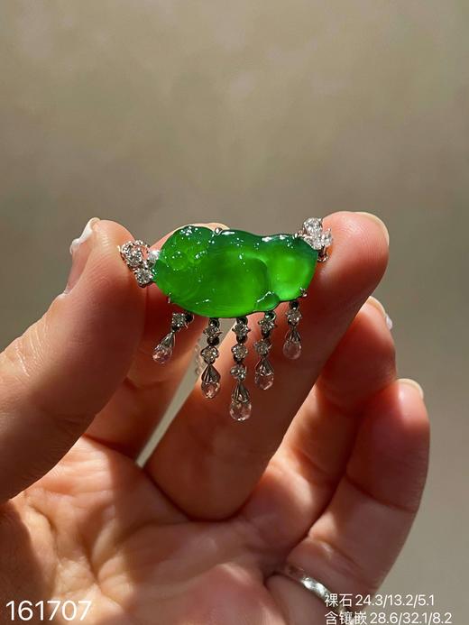 老坑玻璃种金鱼锁骨链【161707】具体价格 微信咨询 商品图2