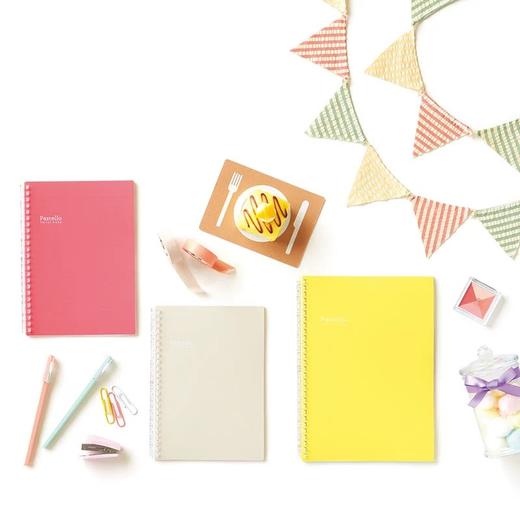 日本LIHIT LAB喜利PASTELLO30页活页线圈本纯色简约学生笔记本商务办公记事本A5/B5 商品图1