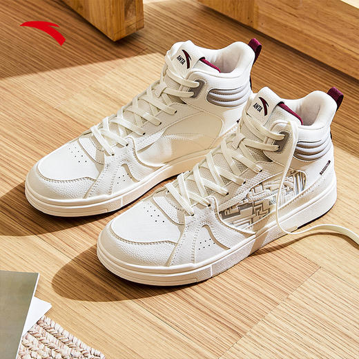 【39、40断码】安踏街顽SE丨高帮板鞋男鞋2023秋季新款厚底复古运动鞋112348058【库存有限，如无货将做退款，介意慎拍！】 商品图1