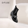 Dfuse迪芙斯冬季新款圆头短靴哥特风切尔西靴女DF34116009 商品缩略图10