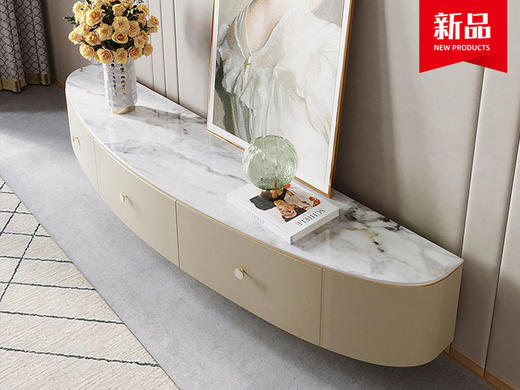 佐梵电视柜轻者卡尔斯岩板+金+环保烤漆[免费送装，偏远地区除外] 商品图0