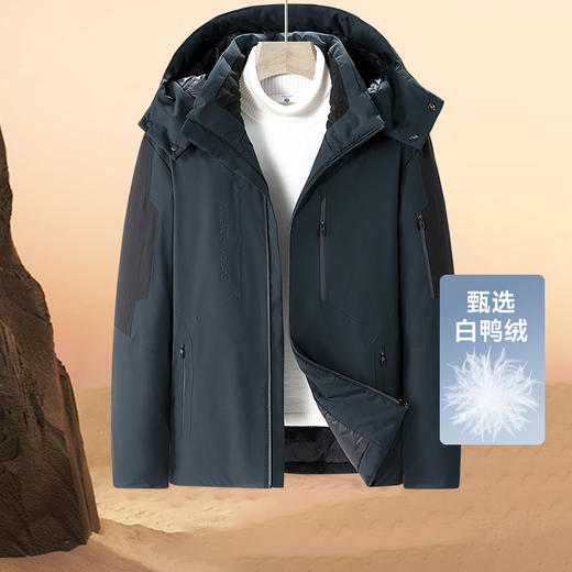 【新款DTH】大依优型大码连帽羽绒服保暖加厚加肥加大上衣男士冬季外套胖子 商品图0