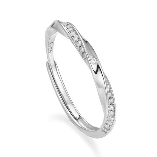 KADER卡蒂罗 莫比乌斯系列 爱意心旋情侣对戒 S925银足银999  戒指 男女同款情侣款 轻奢小众开口可调节浪漫百搭#简约大方 送礼 礼盒款 商品图2